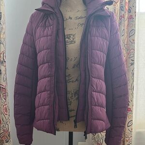 Bernardo Plum Quilted Puffer Jacket